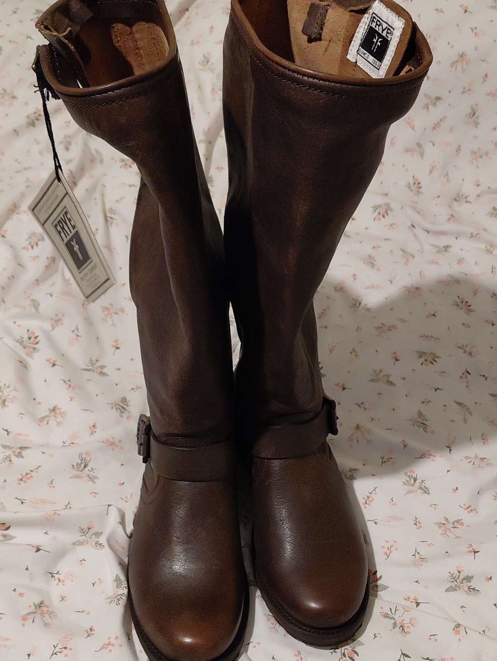 Frye Dark Brown Leather Veronica Slouch Tall Boots Brand New - Picture 7 of 9